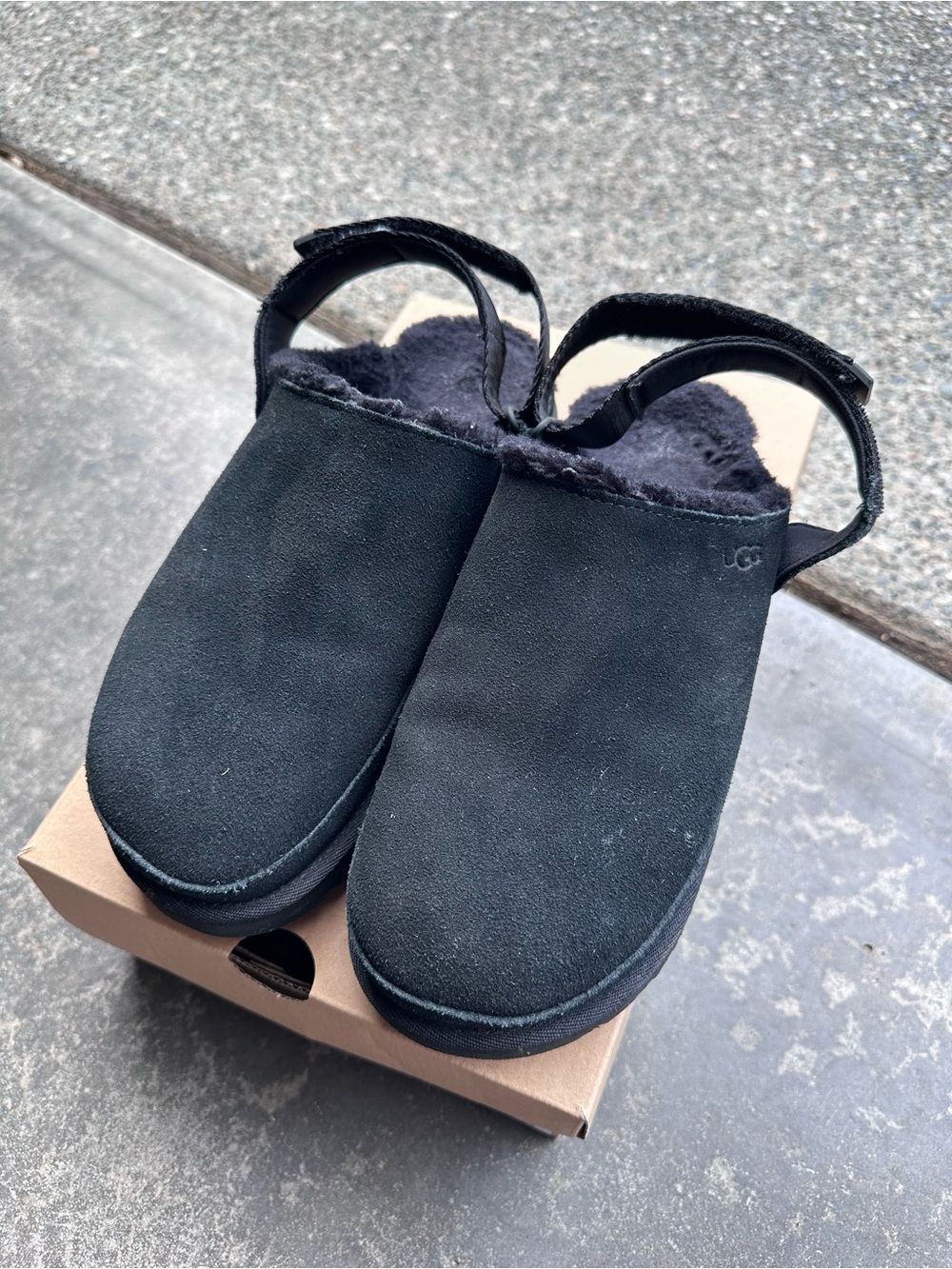 UGG Black Suede Goldenstar Clog